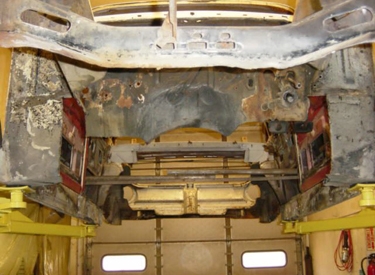 Underneath vehicle frame