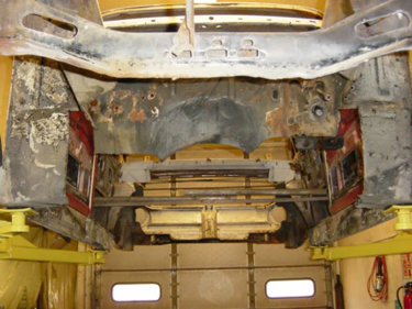 Underneath vehicle frame